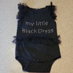 Black Baby Onesie with Tulle Accents